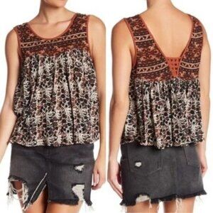 Free People Linen Crop Top